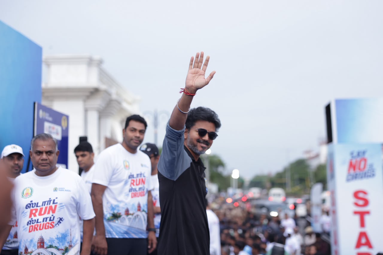 Start Run, Stop Drugs மாரத்தான்… முதலமைச்சர் விஜய் பங்கேற்பு!